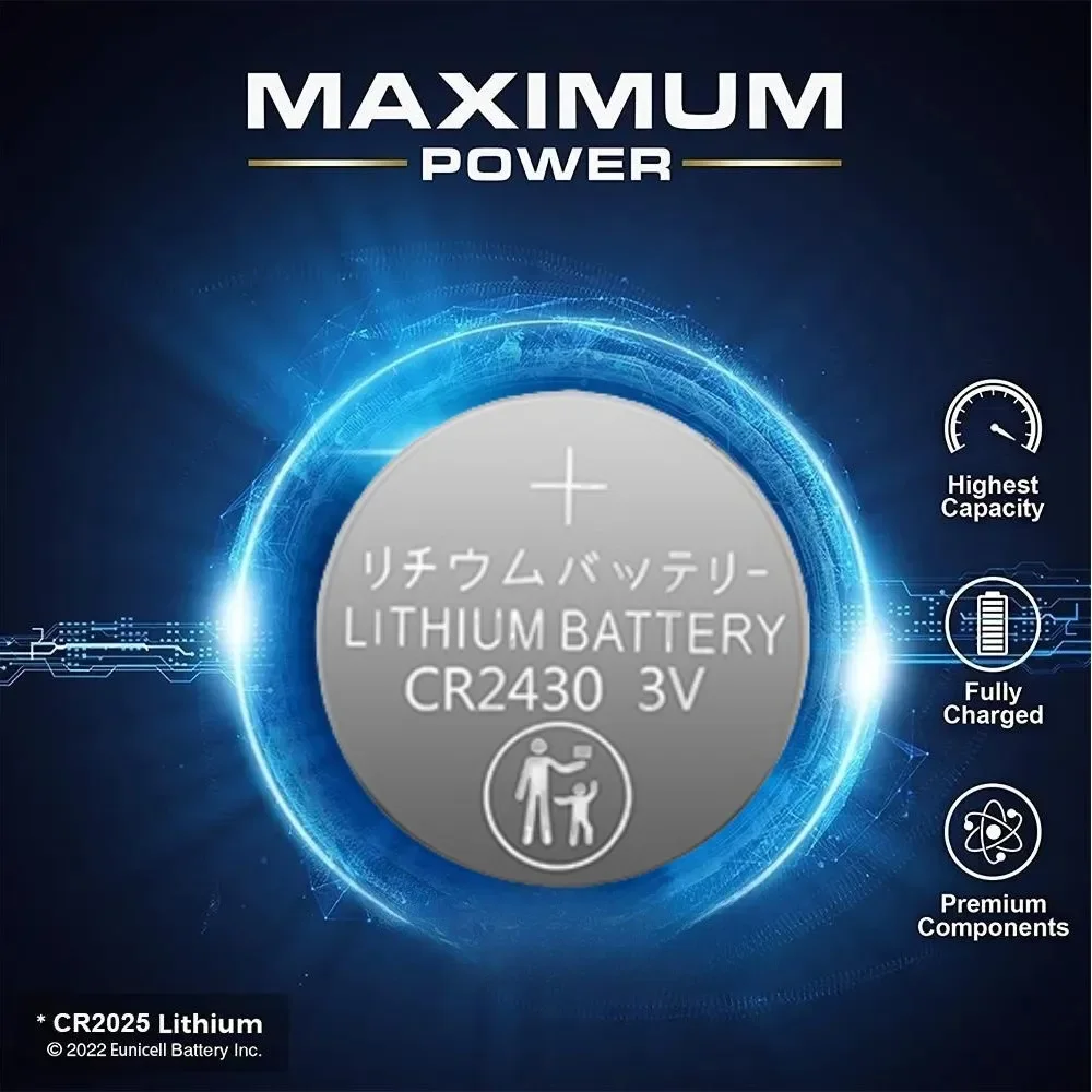 ボタン電池,時計電池,時計電池,電卓,リモコン,CR2430, 280mah,3V, 30個