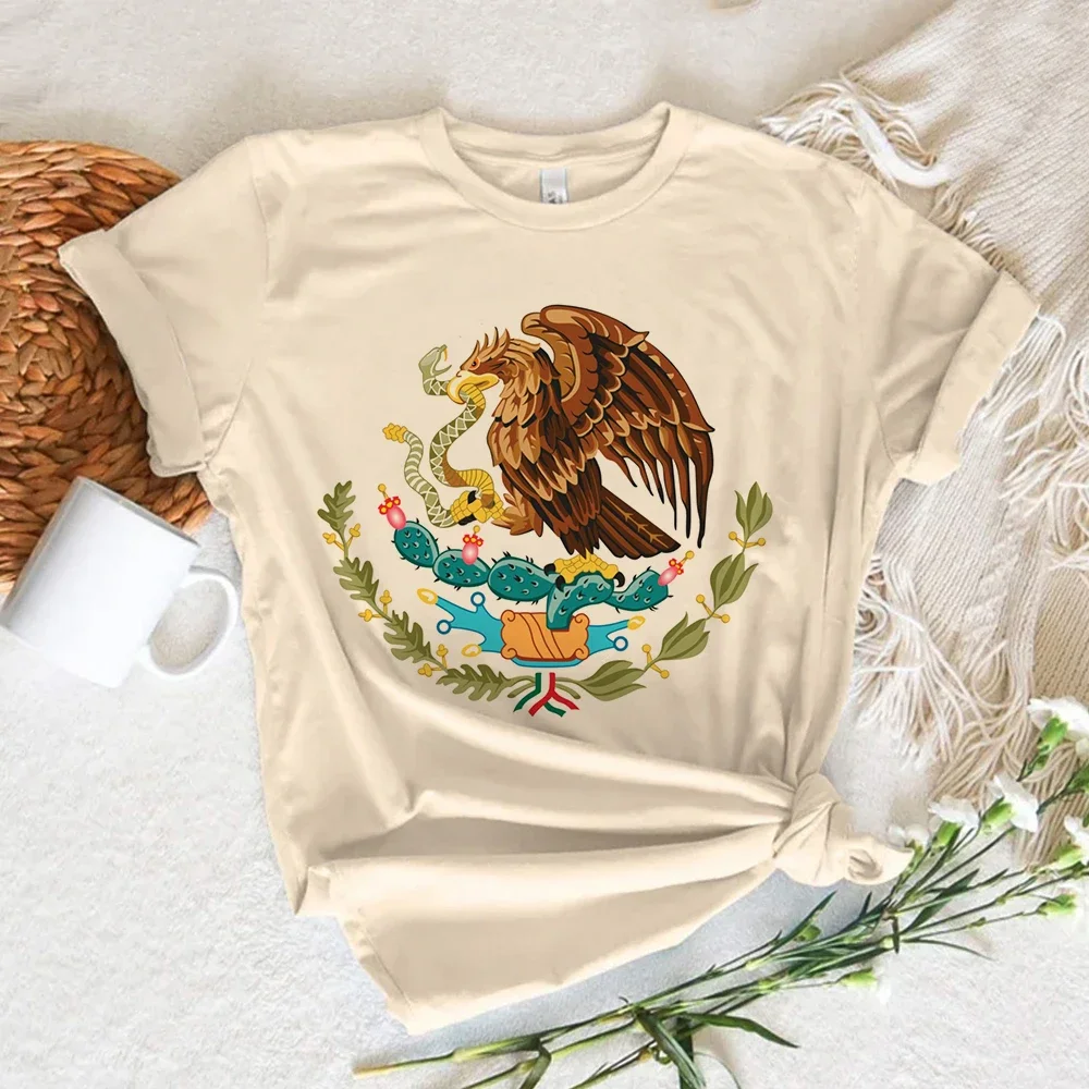 Mexico T-shirts Women Graphic Top Girl Designer Comic Clothes Athleisure Comfortable Graphic Tee Blend