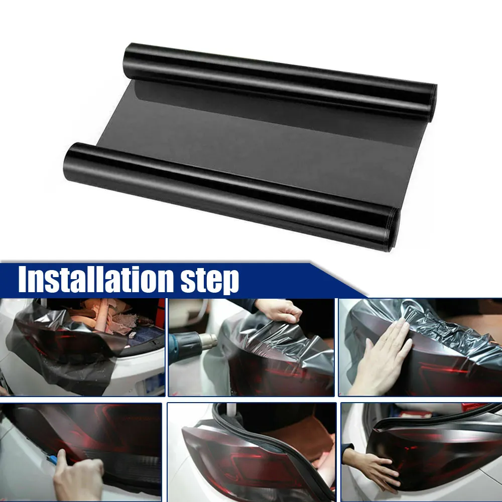 

1Pc Vinyl Tint Car Headlight Tail Lamps Fog Lights Protector Film Matte Black Decor Waterproof Exterior Universal Accessories