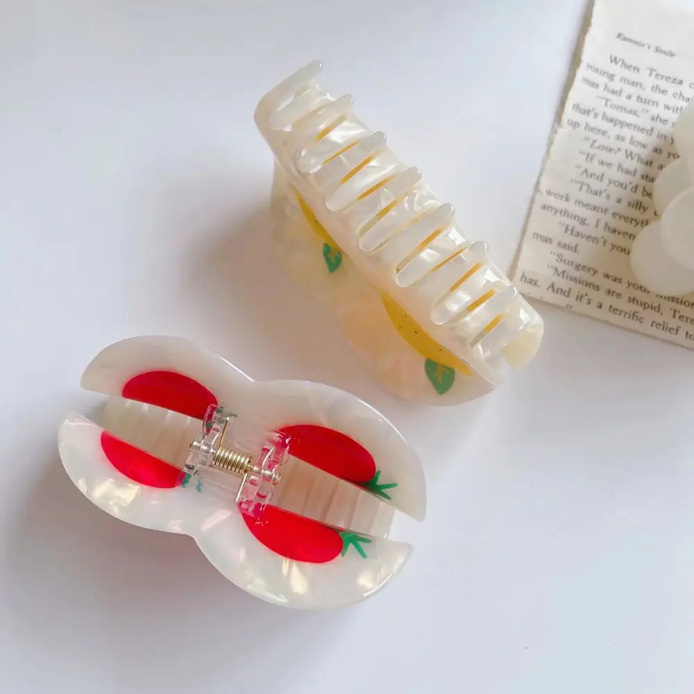 Design Watermelon Pineapple Acetic Acid Women Hair Accessories Fruit Hair Claw Korean Style Hair Clip Strawberry Barrettes