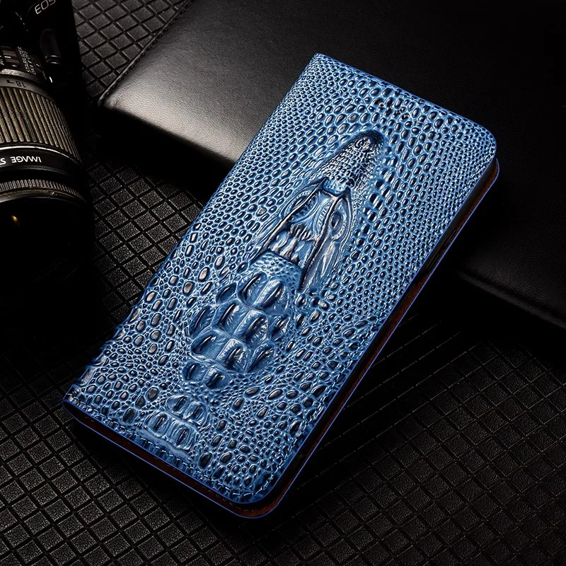 Crocodile Genuine Leather Magnetic Flip Phone Case For Samsung Galaxy A52S A21S A13 A23 A33 A53 A73 5G All-inclusive Cover