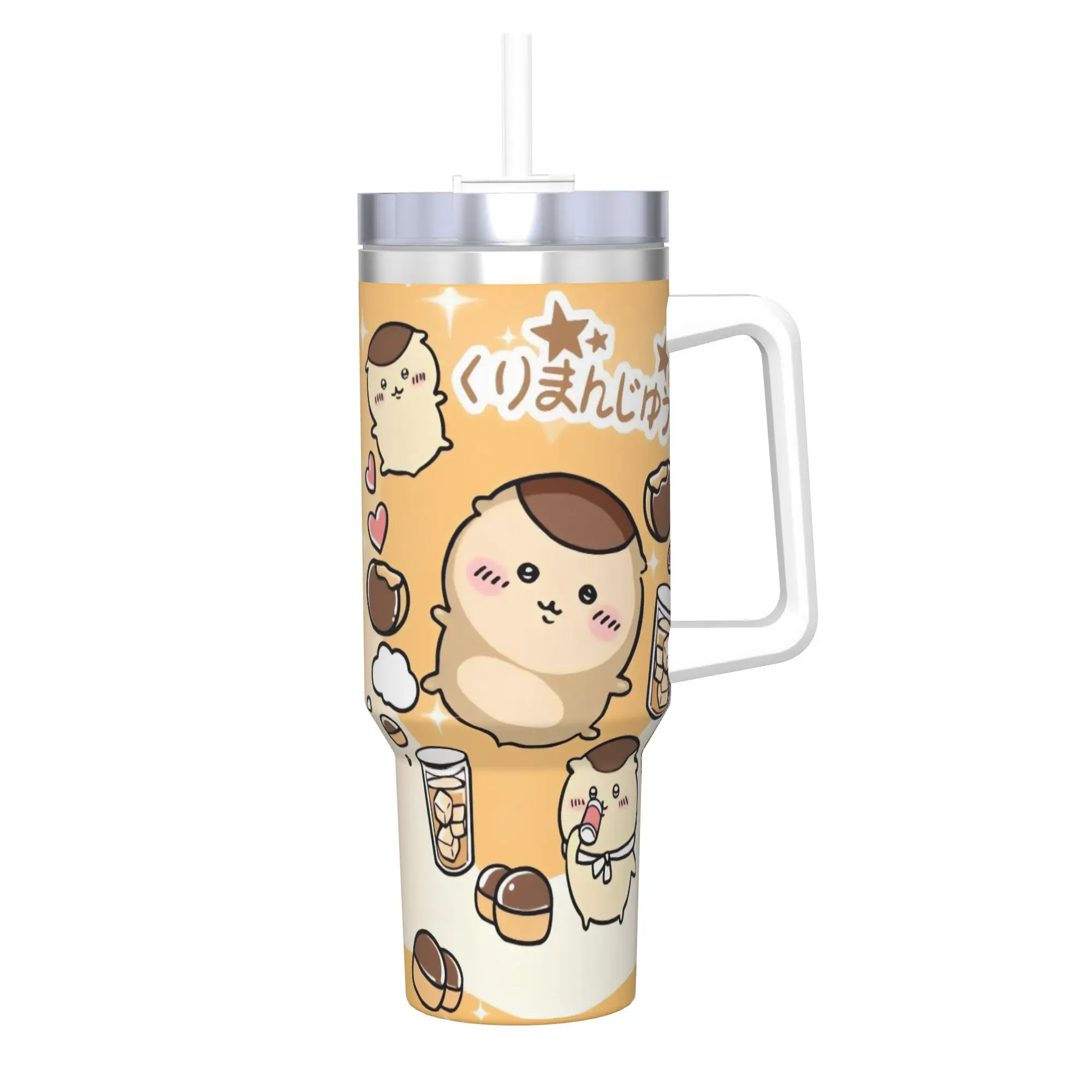 

Cute Chiikawa Kurimann 40oz Vacuum Insulated Tumbler Usagi Hachiware Mug Ergonomic Portable Large Cup Stainless Water Bottle