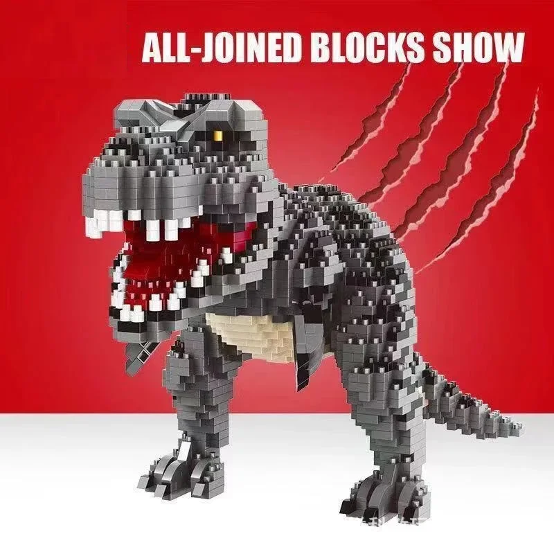 DIY Jurassic Park Dinosaur Model Micro Particle Building Blocks Thief Dragon Tyrannosaurus Rex Assembly Puzzle Gift Boys Toys