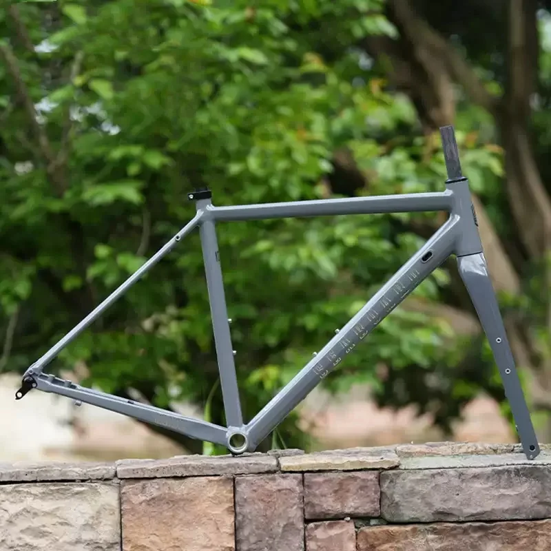 Rama rowerowa 700C SEABOARD Gravel Road zestaw widelec z włókna węglowego Off-road 142mm płaski hamulec tarczowy rama rowerowa 700x42C opona