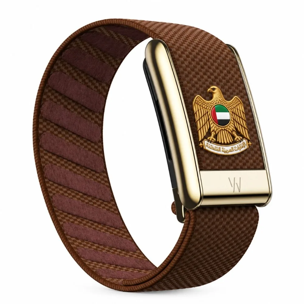 Compatible with WHOOP 5.0 MG UAE Falcon Crest Printed Elastic Nylon Fitness Wristband Breathable Sport Strap