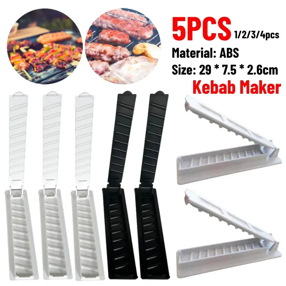 

1-5pcs Kebab Maker Tool BBQ Meat Skewer Machine Kebab Press Maker Reusable Barbecue Preparation For kitchen Outdoor Barbecue Kit