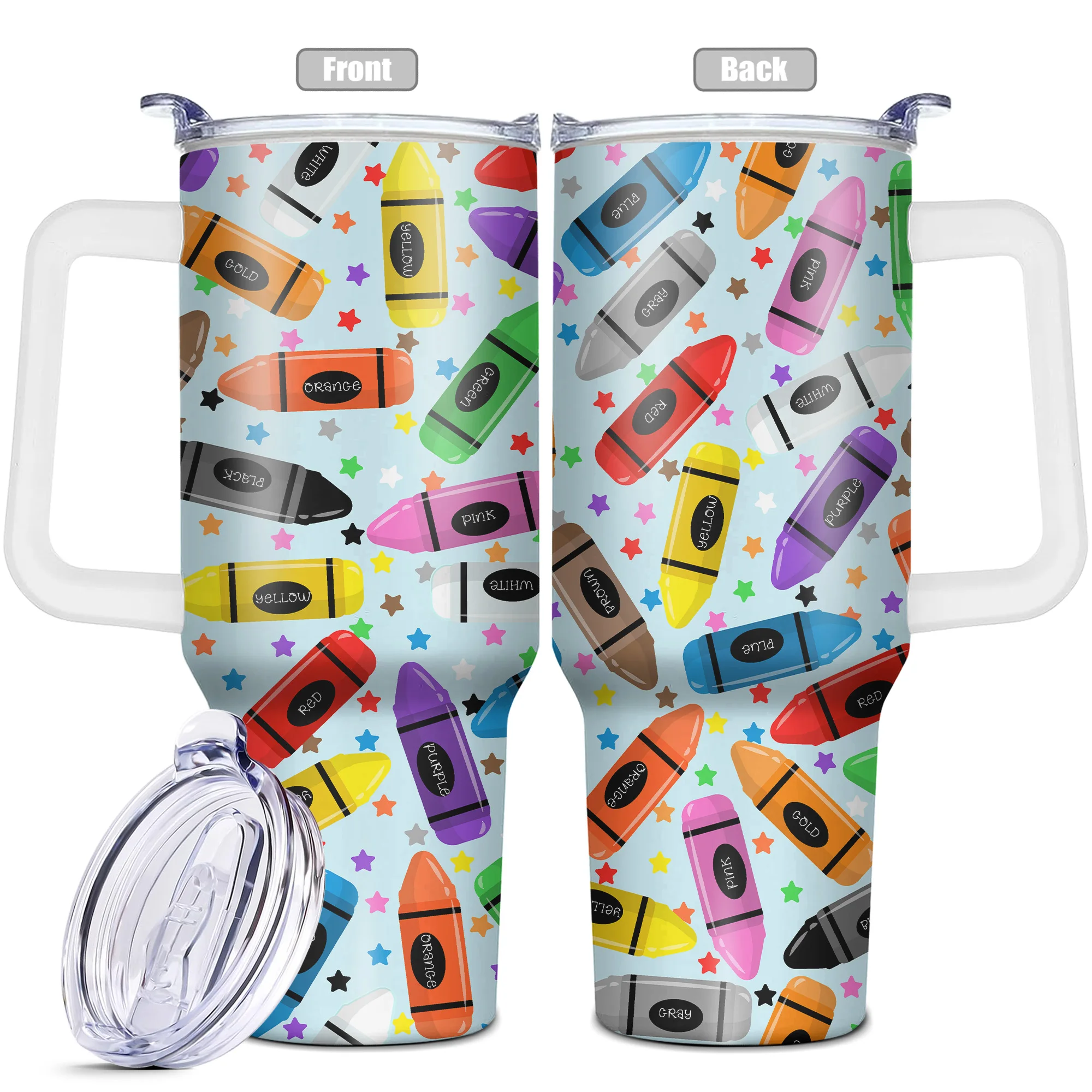 

1pc,40 oz Back to School Gifts Tumbler With Lid,Teacher Gift, Funny Print 40oz Stainless Steel Water Bottle,Christmas Gifts