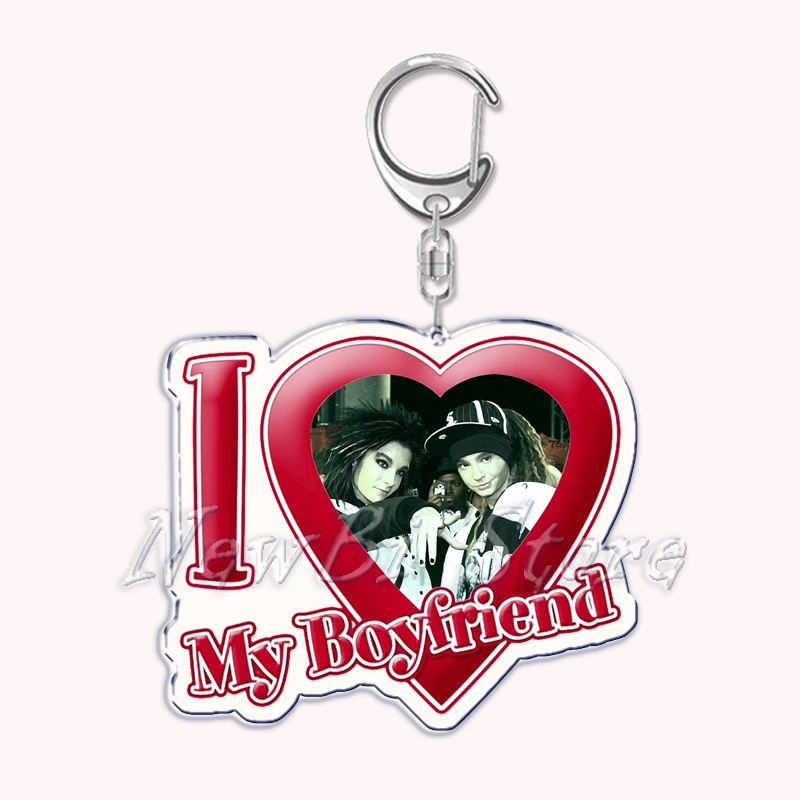 Popular Hip Hop Singer Guitarist I Love My Boyfriend Keychain Bill Tom Kaulitz Key Chain Ring Keychains for Jewelry Fans Gifts