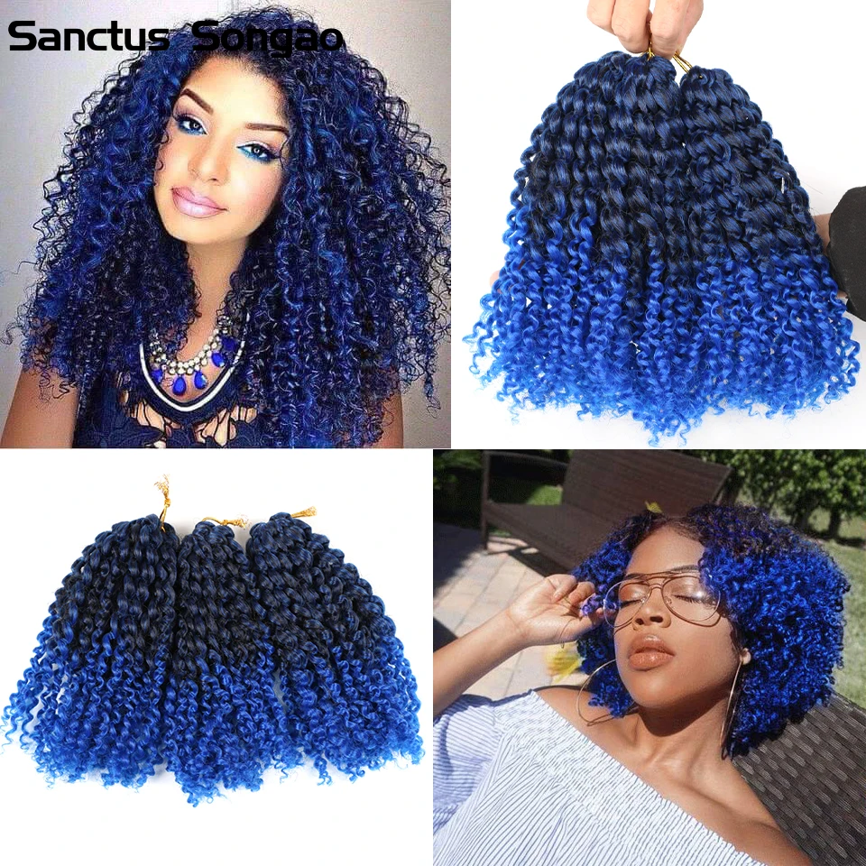 Estilos de cabelo sintético curto Marlybob para mulheres negras, Passion Twist, tranças de crochê, cabelo afro encaracolado, cor marrom natural