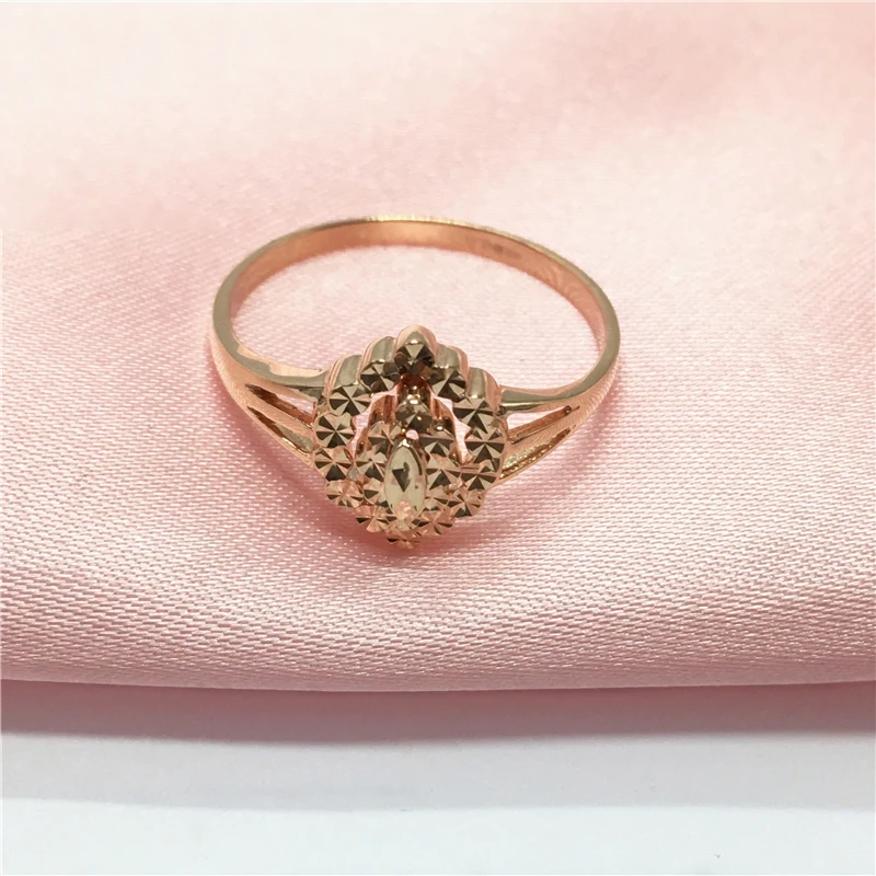 

585 Purple Gold Plated 14K Rose Gold New Olive Type Shiny Rings For Women Open Fashion Exquisite Charm Jewelry Party Gift