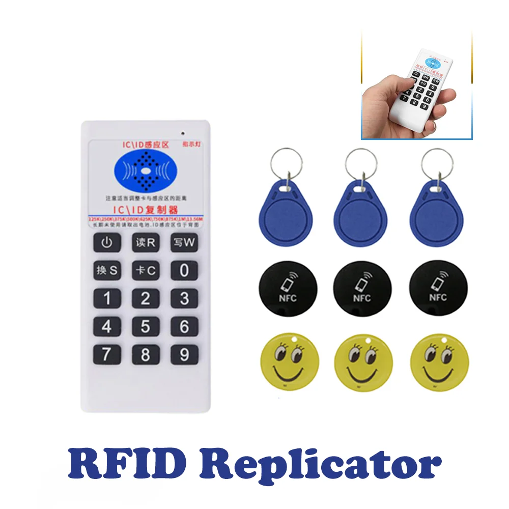 Handheld RFID Smart Card Reader 13.56Mhz UID Token Writer 125Khz T5577 Badge Copier IC ID Tag Duplicator Programmer