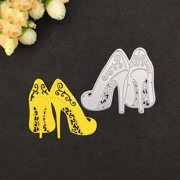 Metal Cutting Dies Lace High Heels Stencils For DIY Scrapbooking Decorative Embossing Handcraft Template