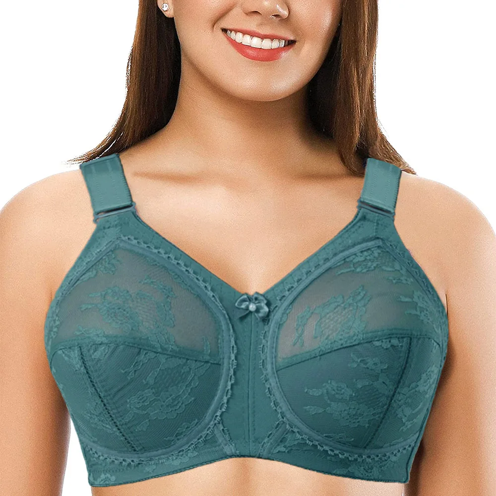 Nova cobertura completa de renda sem fio sem fio sutiã não acolchoado fina sem esponja oco para fora sexy sutiã de renda lingerie plus size sutiã c d e f