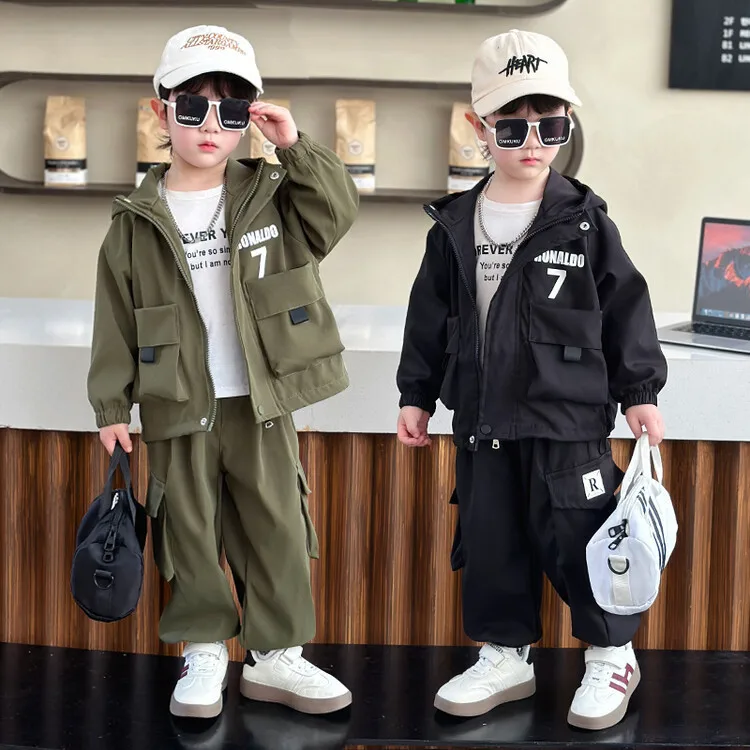 Boys 7-word tooling set spring and autumn new children's handsome two-piece stormtrooper set  children 90-150CM