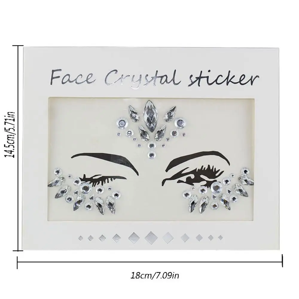 Fake Tattoo 3D Face Tattoo Crystal Sticker Disposable Fashion Gems Rhinestones Sticker Glitter Colorful Temporary Tattoo Sticker