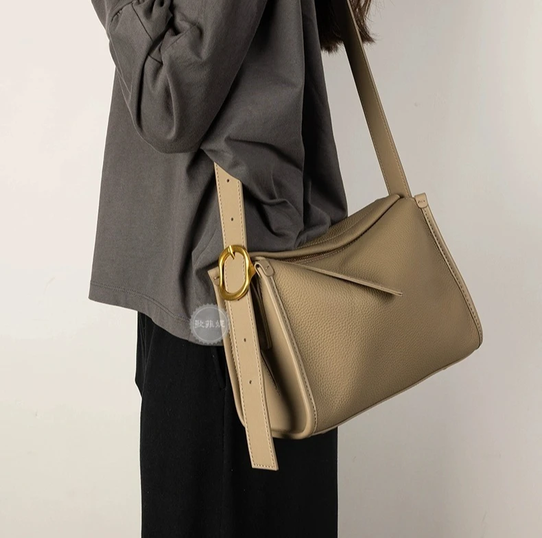 

Женская сумка на одно плечо из натуральной кожи, горизонтальная квадратная, высококачественная пригородная сумка через плечо