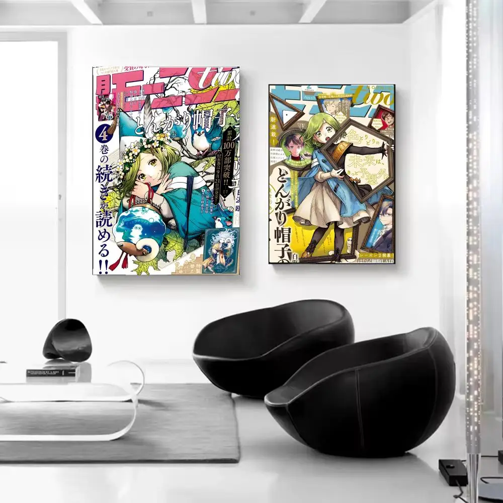 Anime Witch Hat Atelier Poster Self-adhesive Art Waterproof Paper Sticker Coffee House Bar Room Wall Decor