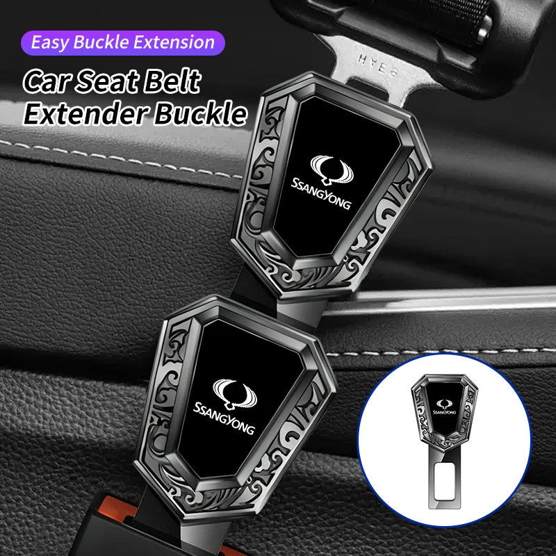 Car Seat Belt Extender Safety Belt Lock Buckle Plug Accessories For SangYong Actyon Korando Rexton Kyron Rodius Tivoli Musso Cha