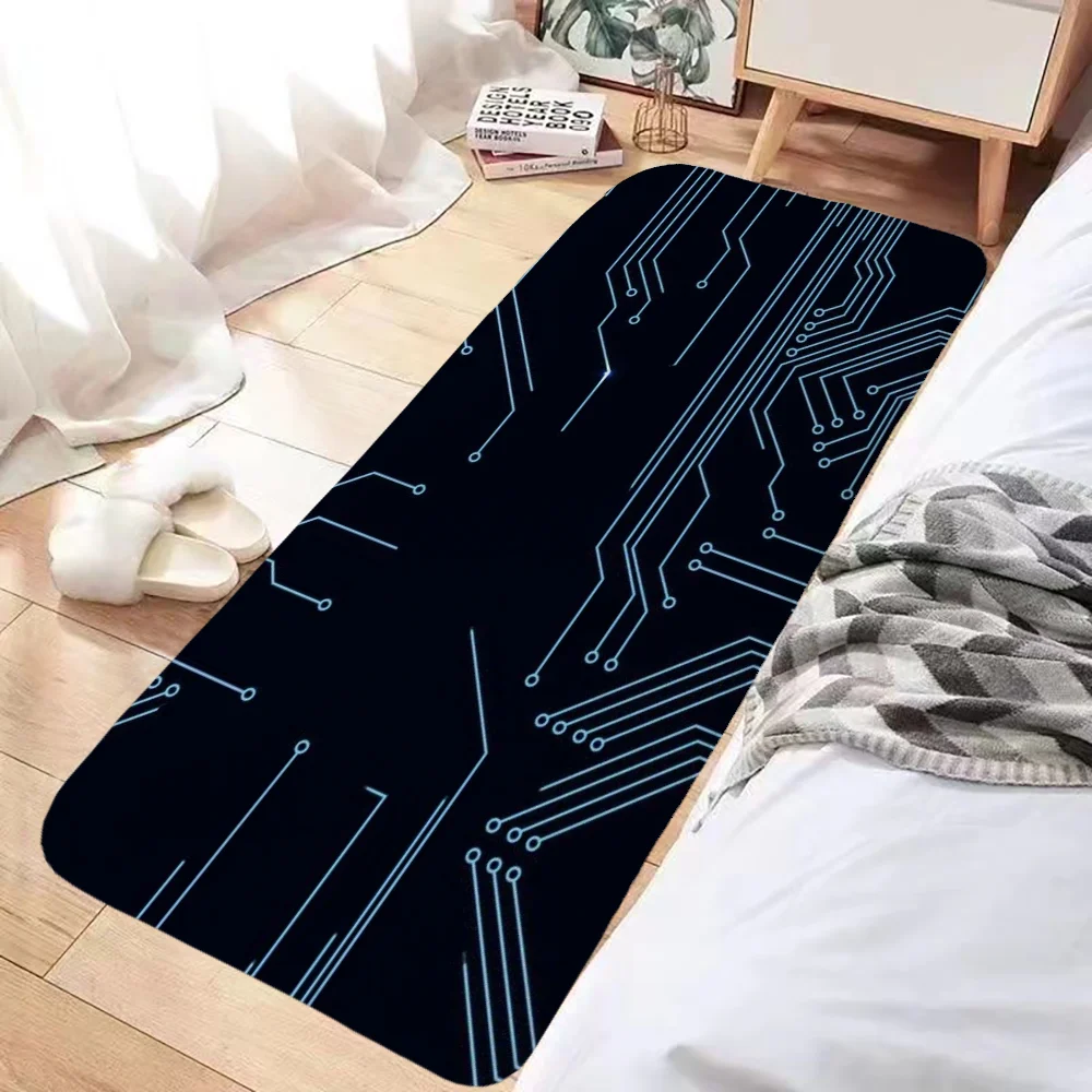 

Circuit Board Creative Bathroom Foot Mat Bath Mats Door Floor Mat Kitchen Carpet Prayer Rug Rugs Non-slip House Entrance Home