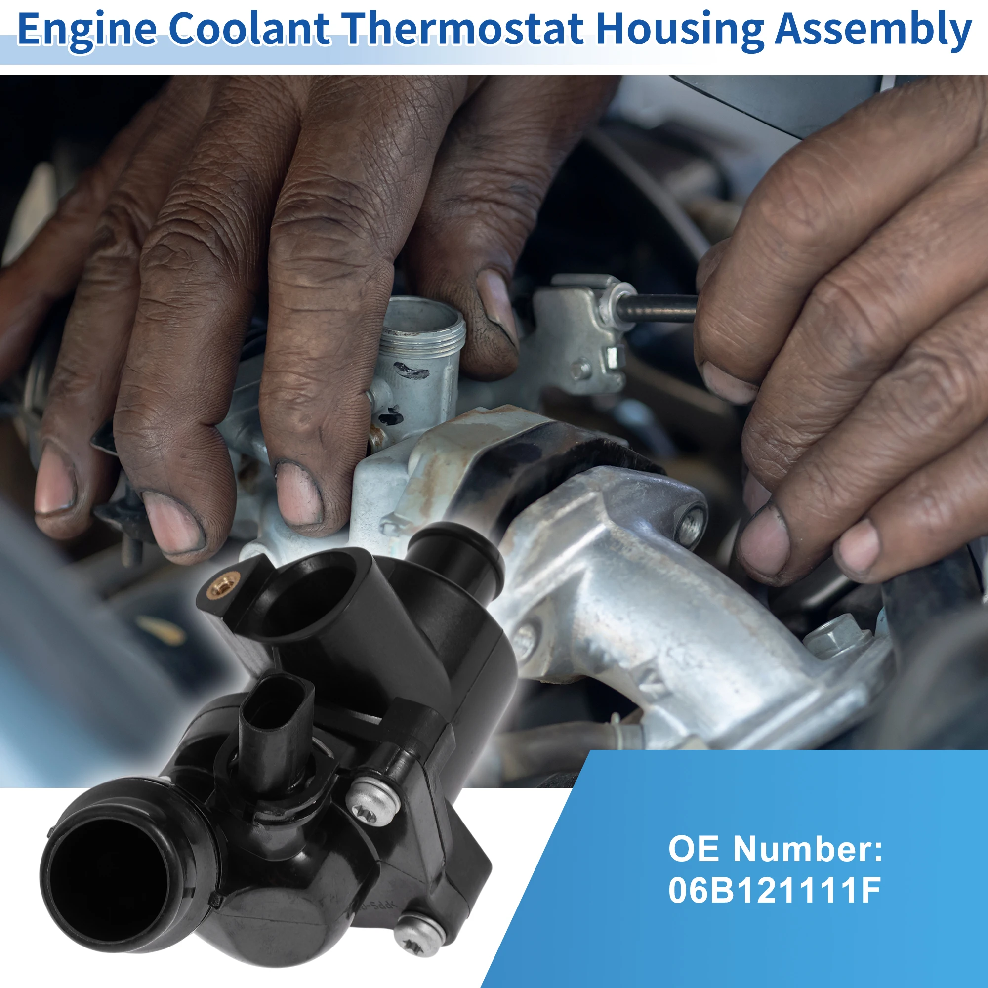 

X Autohaux Engine Coolant Thermostat Housing Assembly No.06B121111F for AUDI A4 B6 (8E2)