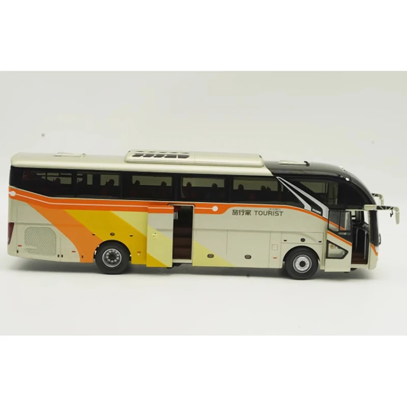 Original Diecast 1:42 Scale Tourist Bus Alloy Car Model Finished Product Collection Gift Static Model Simulation Toys Display