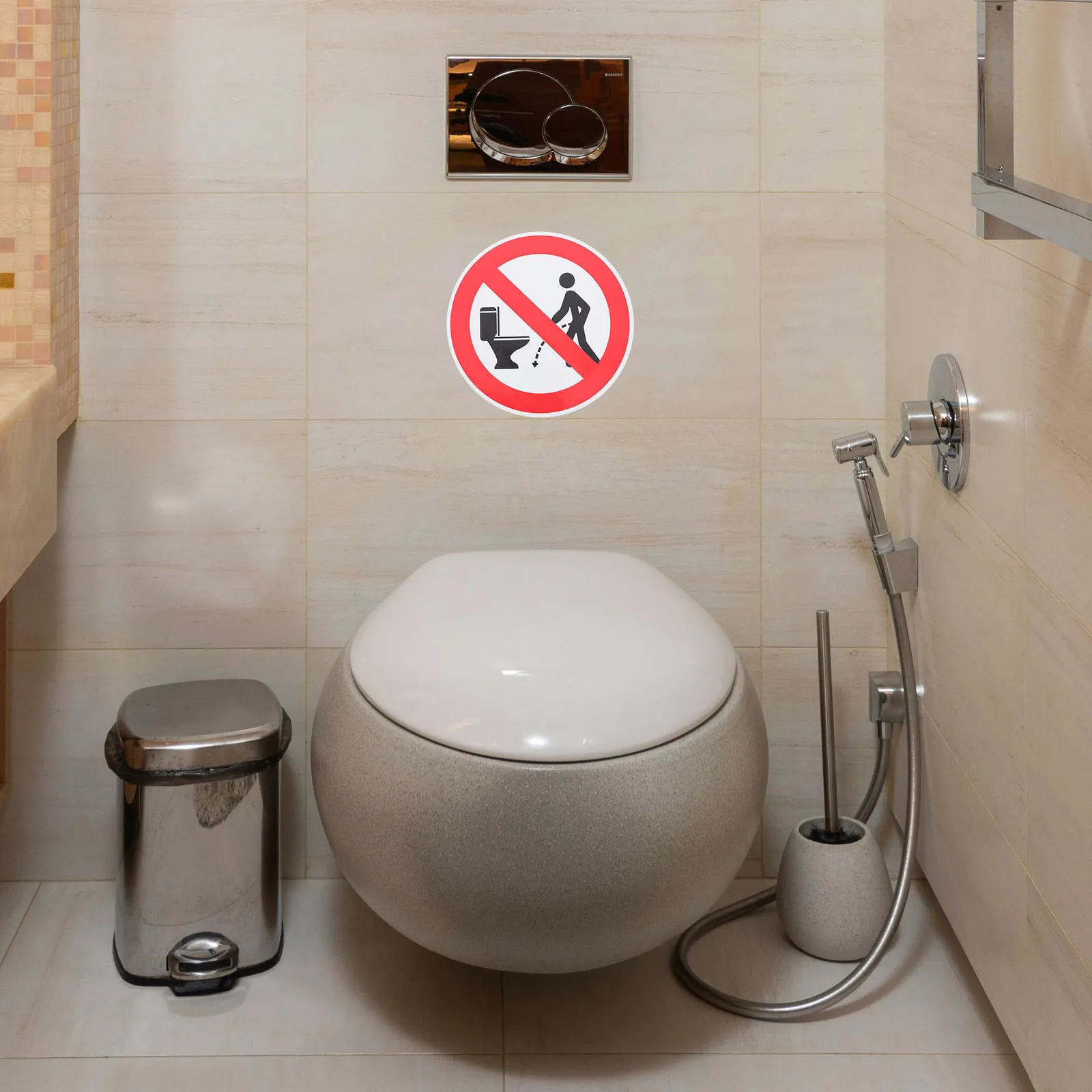 

8Pcs Restroom Etiquette Stickers Waterproof PVC Toilet Target Aiming Stickers Bathroom Pee Reminder for Public Toilet Training