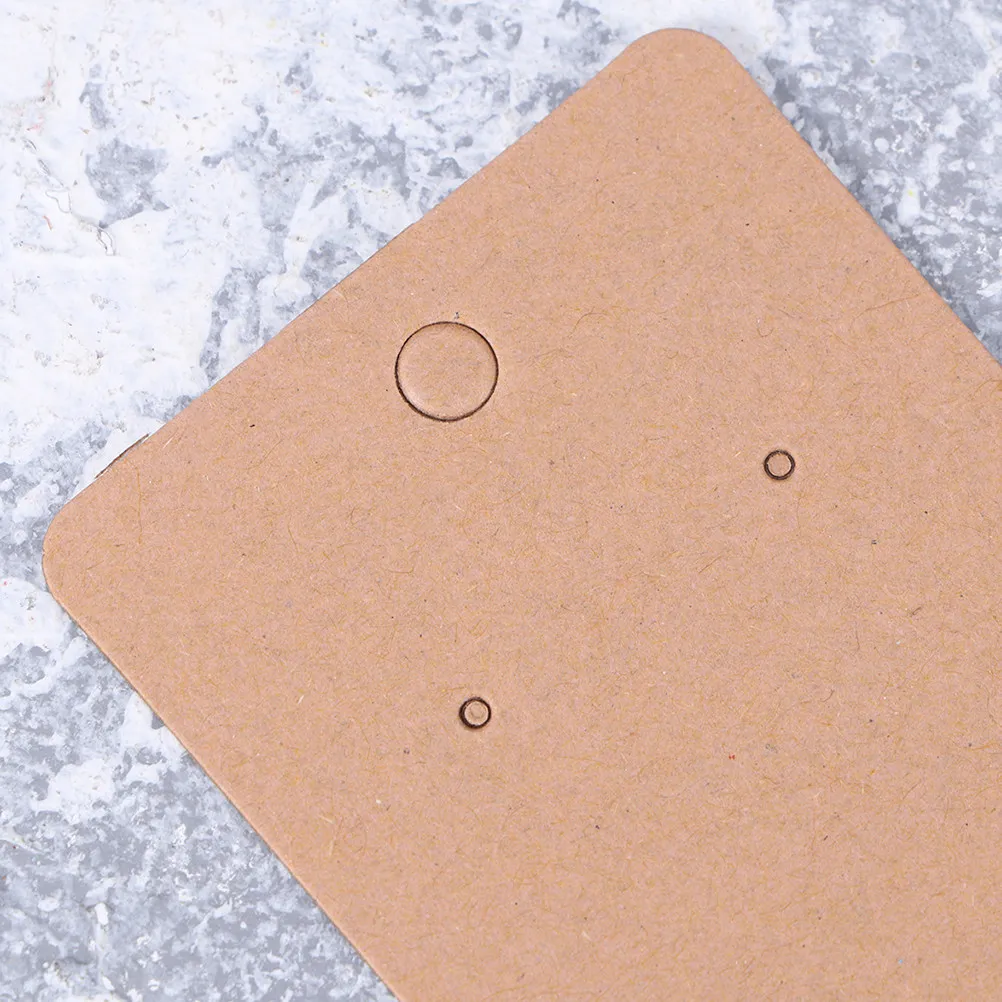 200Pcs Earring Display Cards Kraft Paper 5x8.9cm Pre Cut Holes Brown Background Makes Gems Sparkle Jewelry Card Display Props