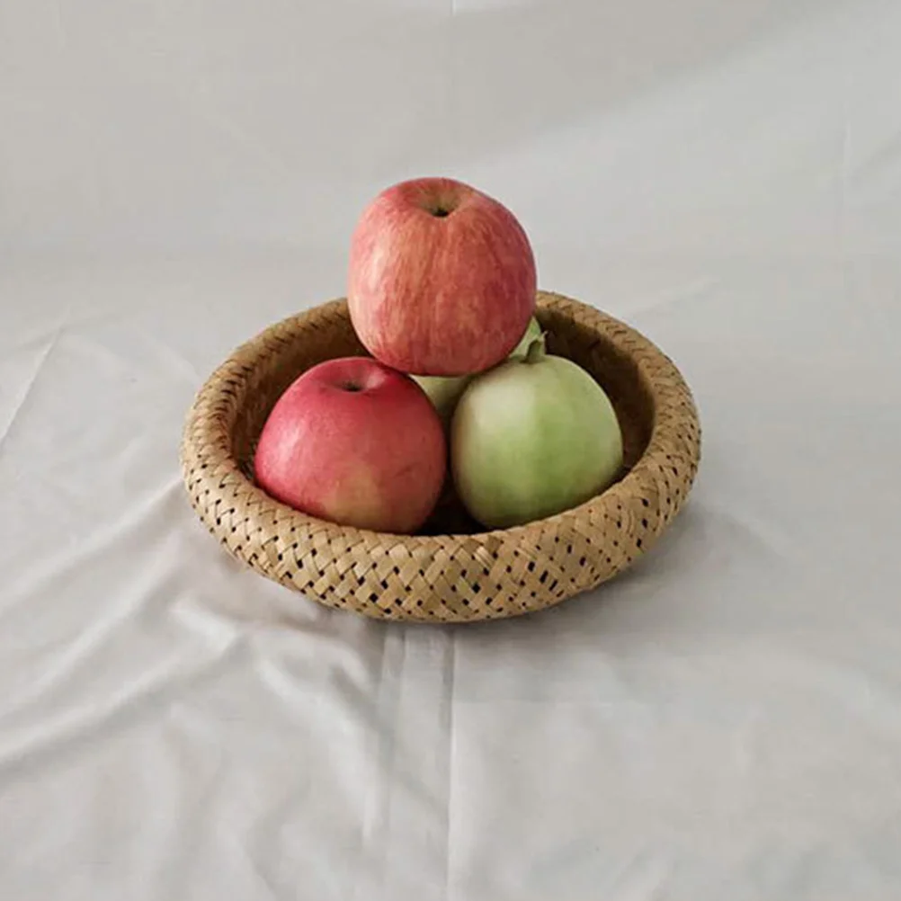 

Bamboo Bread Basket Garden Organizer Kitchen Fruit Dish Woven Storage Plate Bowl