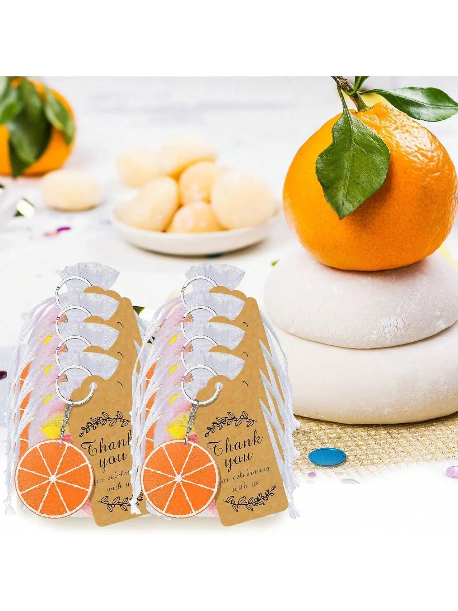 18/30 Pcs Lemon themed party gift set for weddings and birthdays, orangethemed celebration gift set, including 6/10 resin lemon