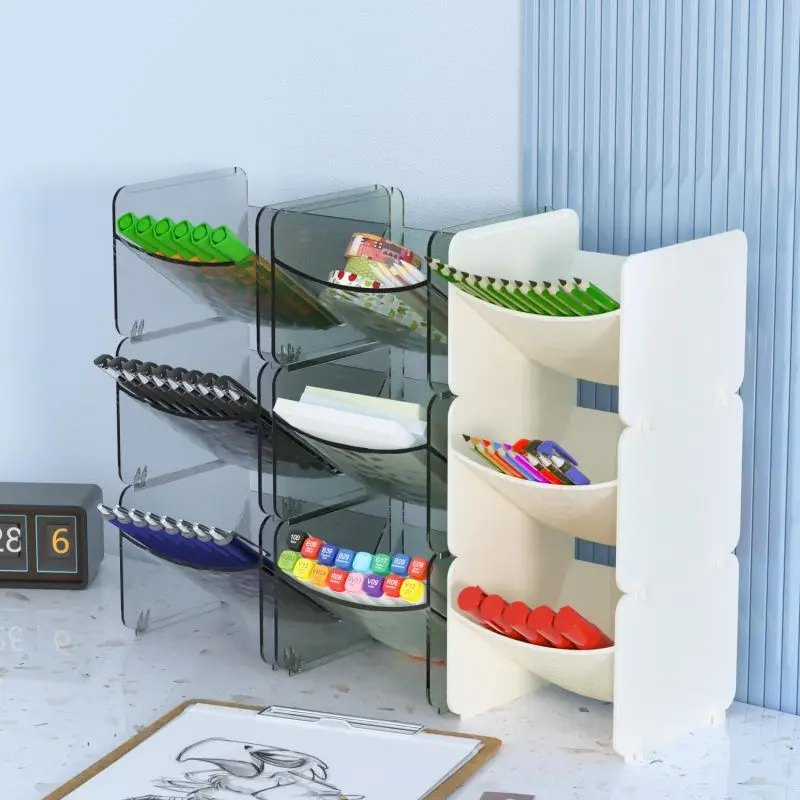 Desktop plastic storage rack, transparent tea bag storage box, student dormitory simple storage rack