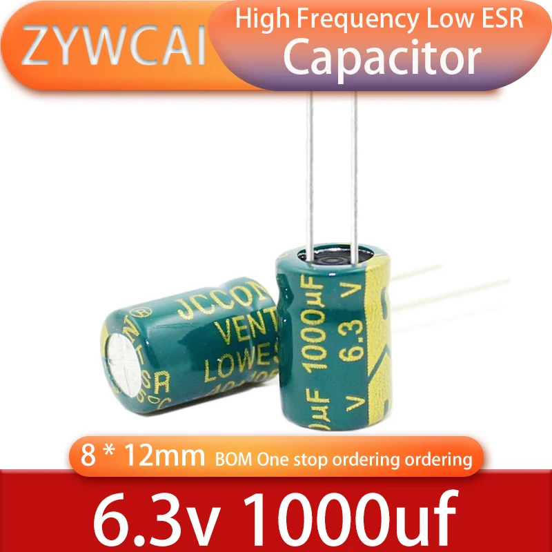 6.3v1000uf 10v1000uf 16v470uf 25v220uf 25v470uf 35v220uf 50v100uf 100v47uf 8x12mm 105°  High frequency electrolytic capacitor