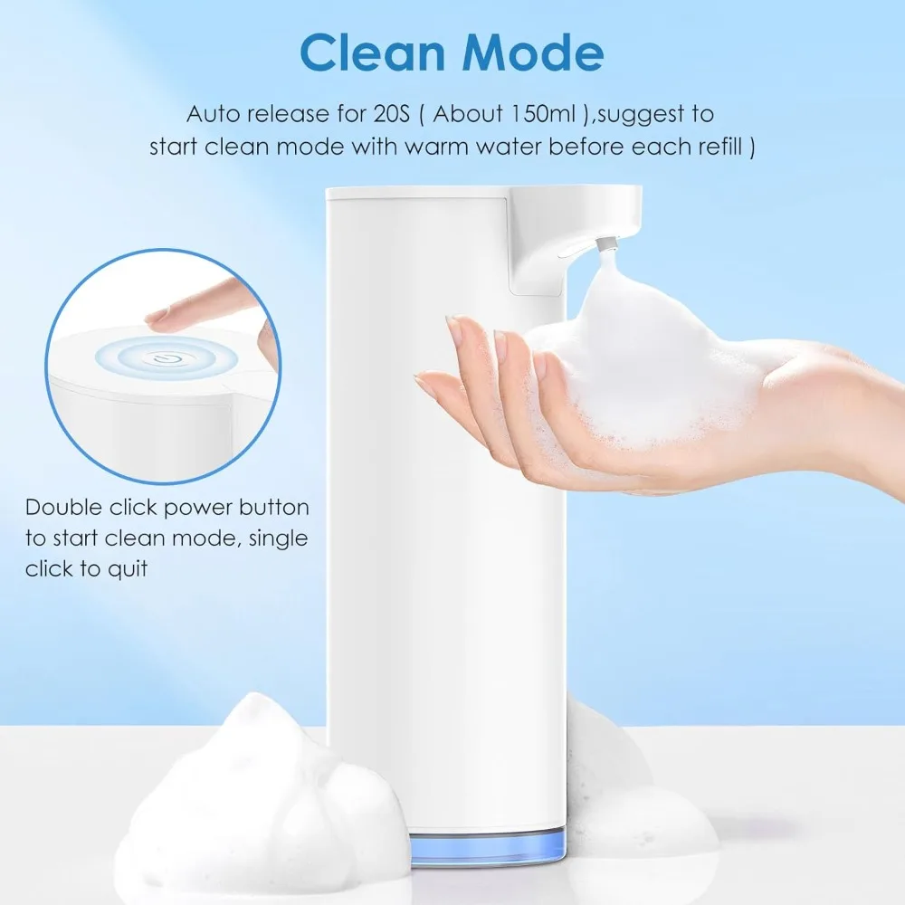 Foaming Automatic Soap Dispenser Stainless Steel IPX5 Wall-Mounted Sensor Smart Bathroom Infant Hand Soap Dispenser Accessories