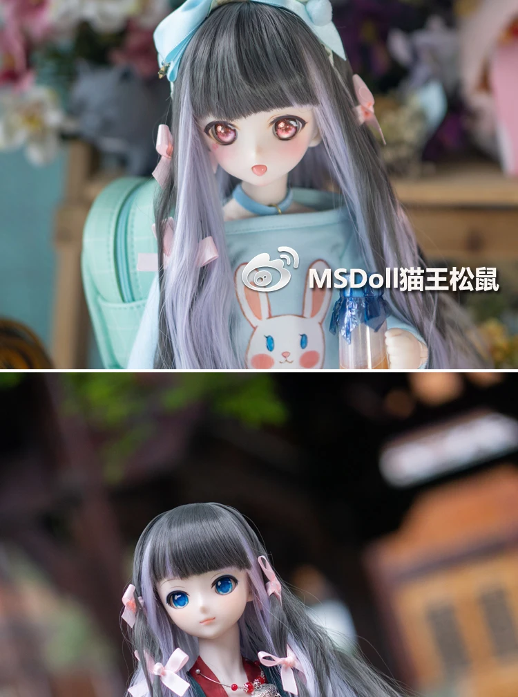 1/3 Bjd Wig Gradient Color Long Curly Hair 1/4 BJD MDD Doll Wig Anime Style Hair Accessories DIY Dress Up Female Toy for Girls