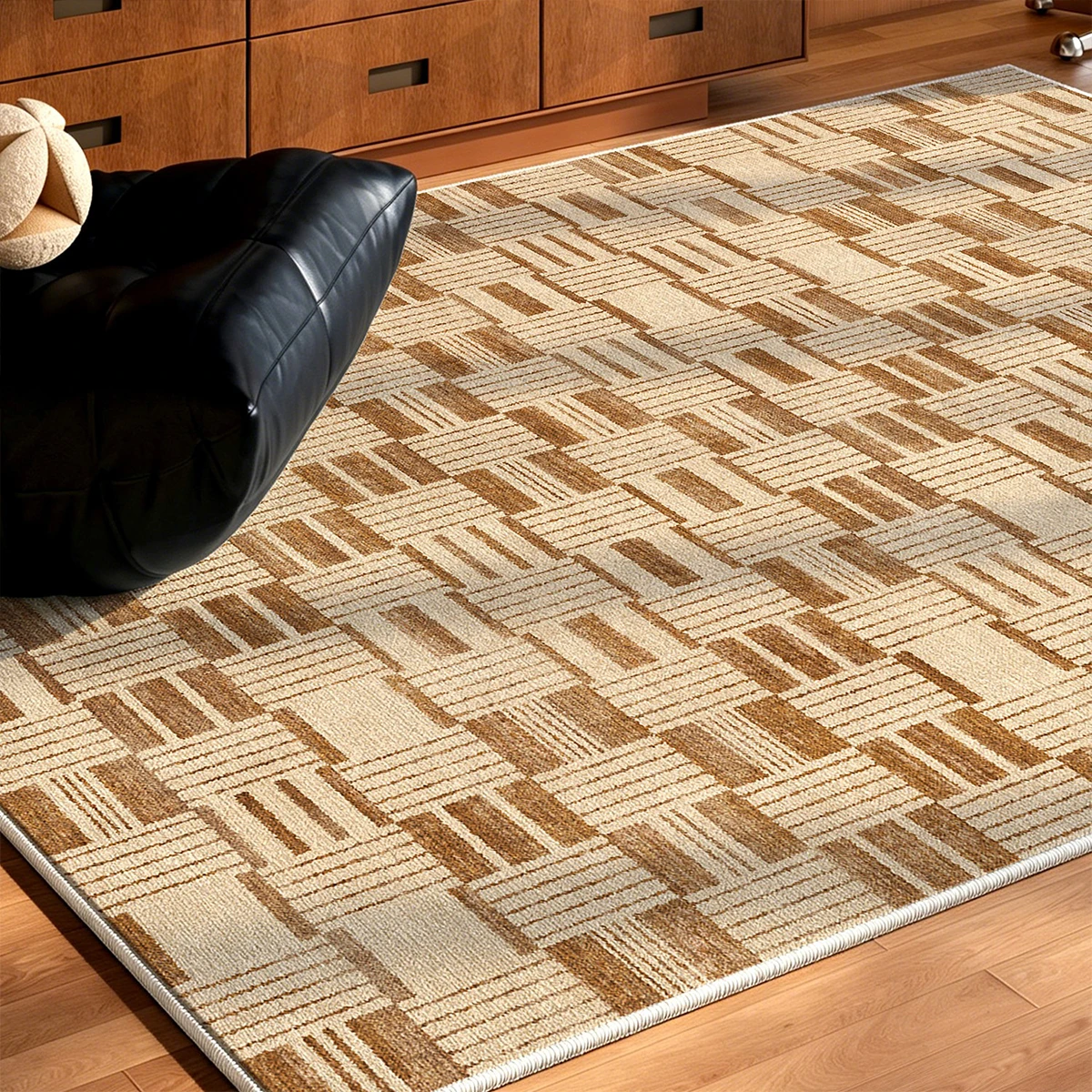 Vintage Carpet for Living Room Brown Striped Large Area Rugs Coffee Tables Floor Mat Non-slip Door Mats Bedroom Rugs 카페트 거실 대형