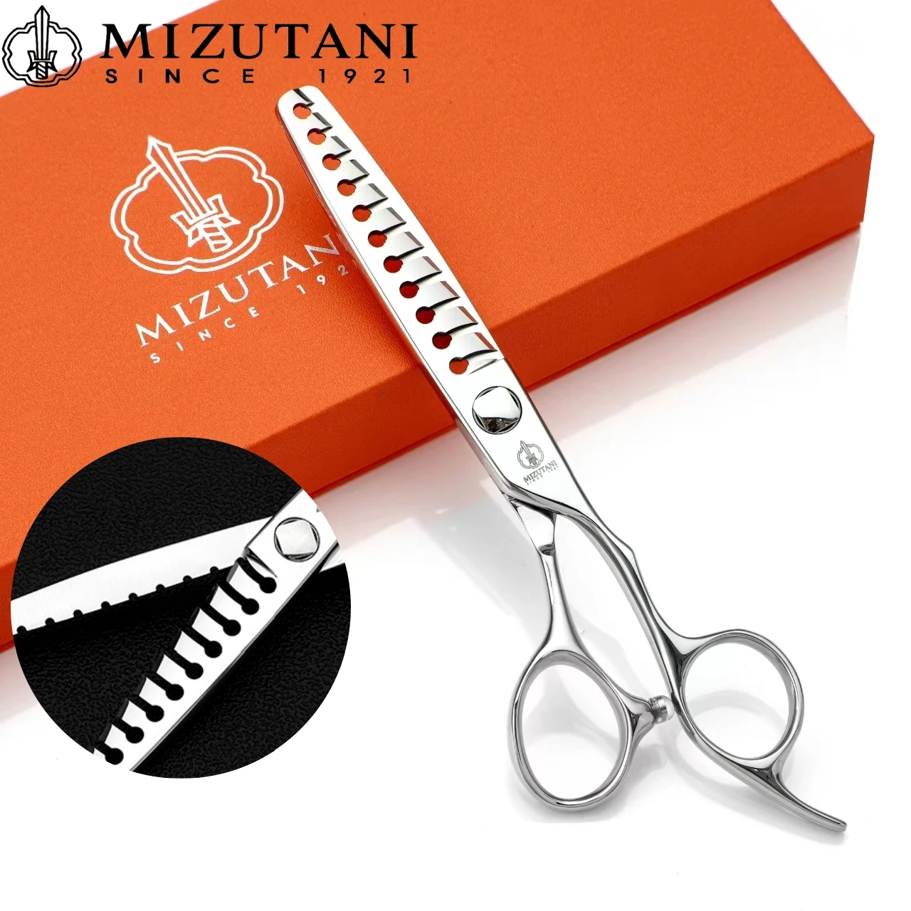 

Mizutani Scissors for professional thinning of hair Barber scissors with teeth on both sides CNC 5.5-6-6.5-6.8inch