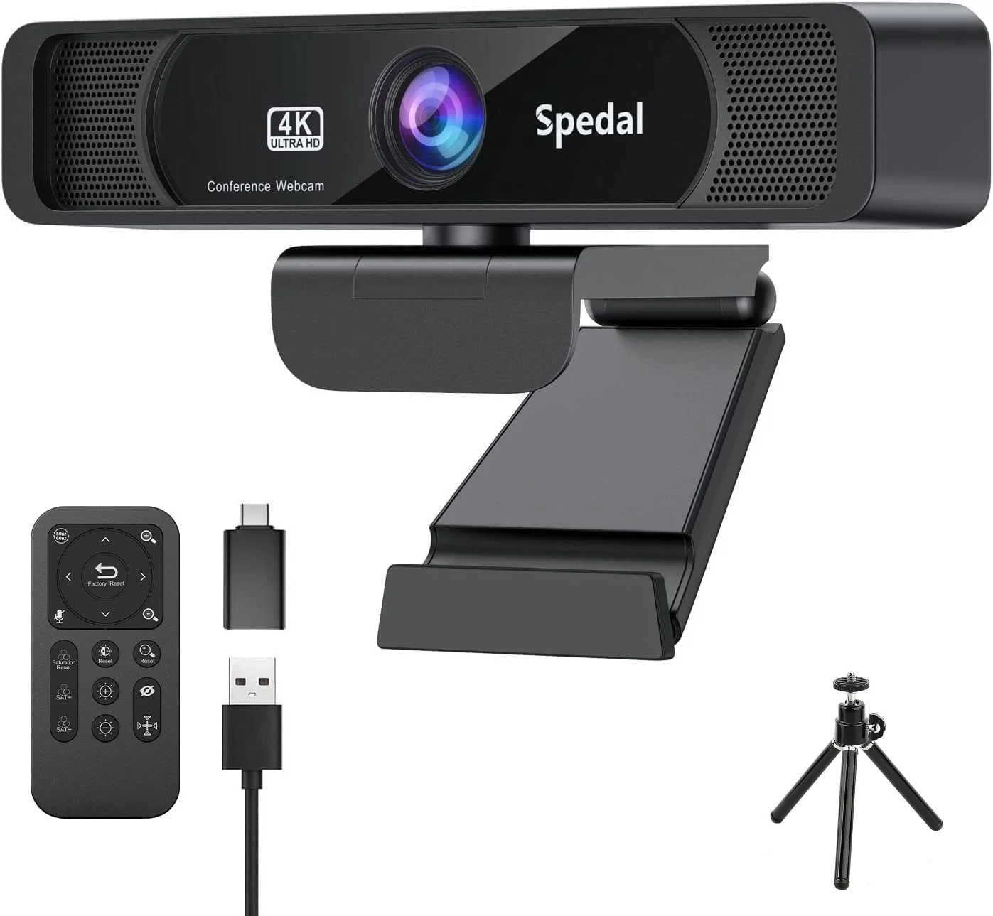 HD 4K 30Fps 120 Wide Angle Webcam Wtih Microphone Remote Control Streaming PC Conferencin Windows Mac Linux