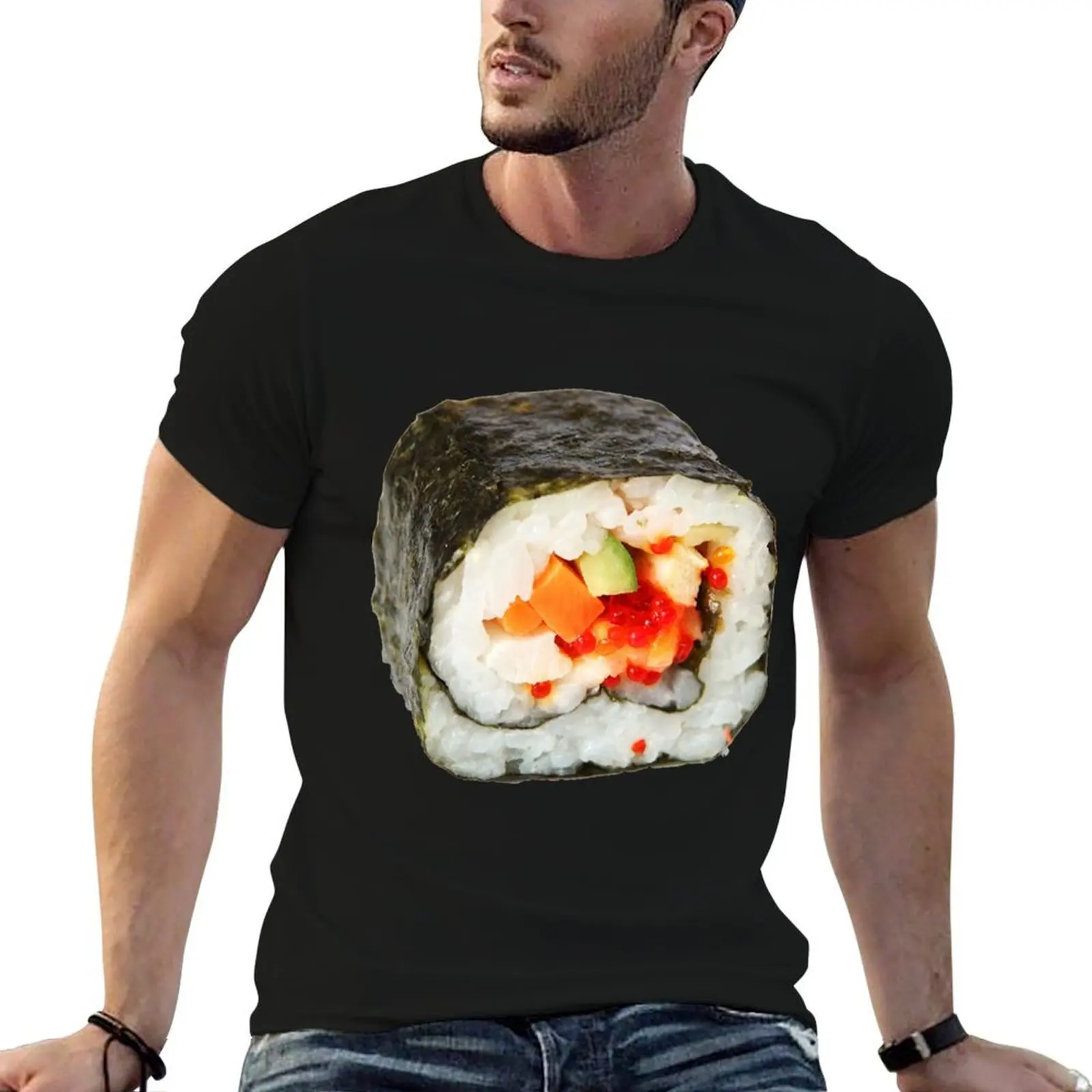 

Sushi Roll T-Shirt man t shirt heavy cotton funny t shirts cotton T-Shirt