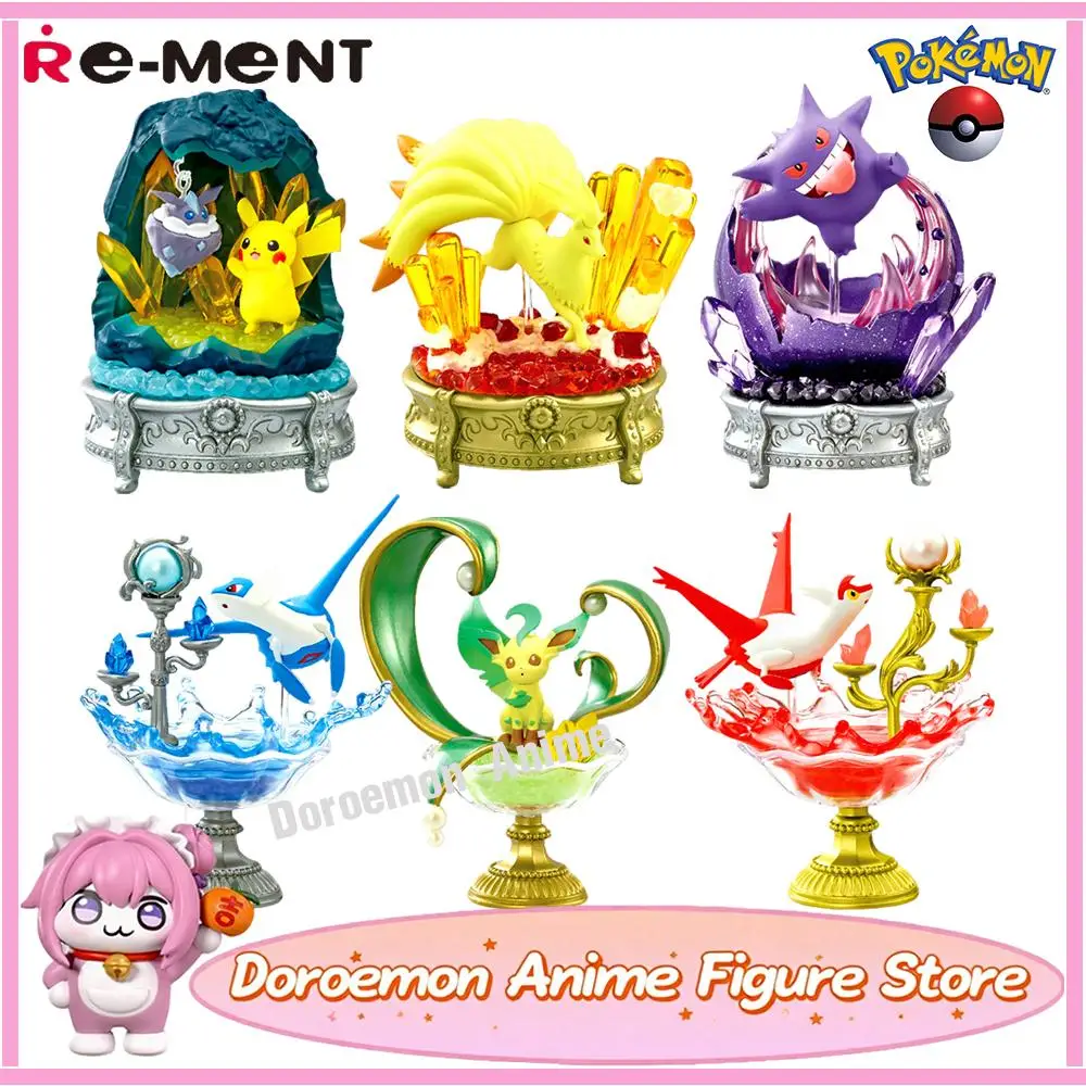 

In Stock Original Re-Ment Pokemon: Pokemon Gemstone Collection Shining Mysterious Miracle: 1Box (6Pcs) Collectible Figures Gifts