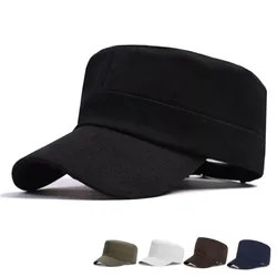 1PC Fashion Men Women Five Colors Unisex Adjustable Classic Style Plain Flat Vintage Army Hat Cadet Military Patrol Cap