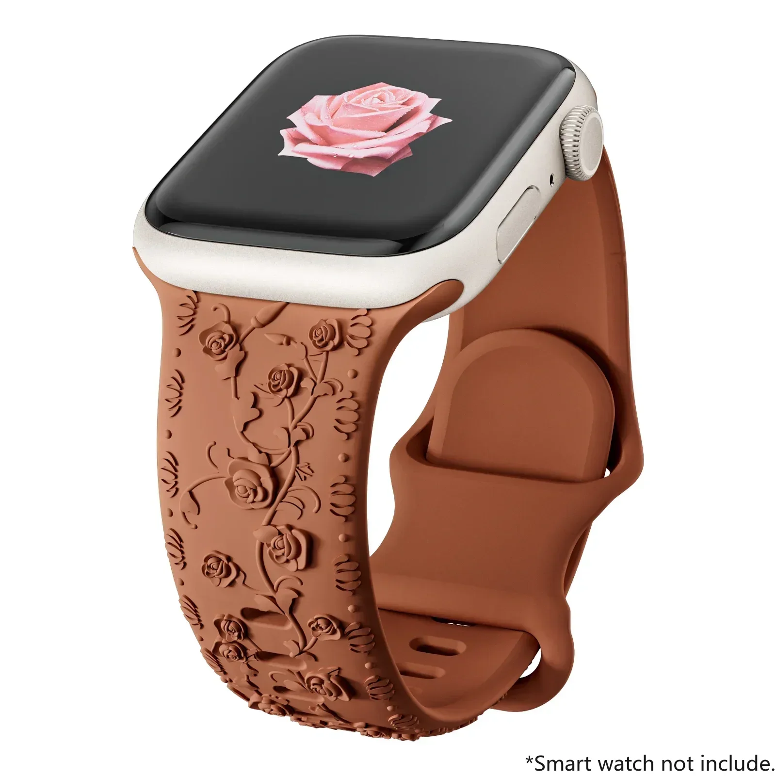 Voor Apple Watch Band 42mm 41 40 45mm 49mm 44mm Bloemengraveerde Armband Correa voor iWatch Series 12 11 10 9 7 SE 6 8 Ultra4 Band