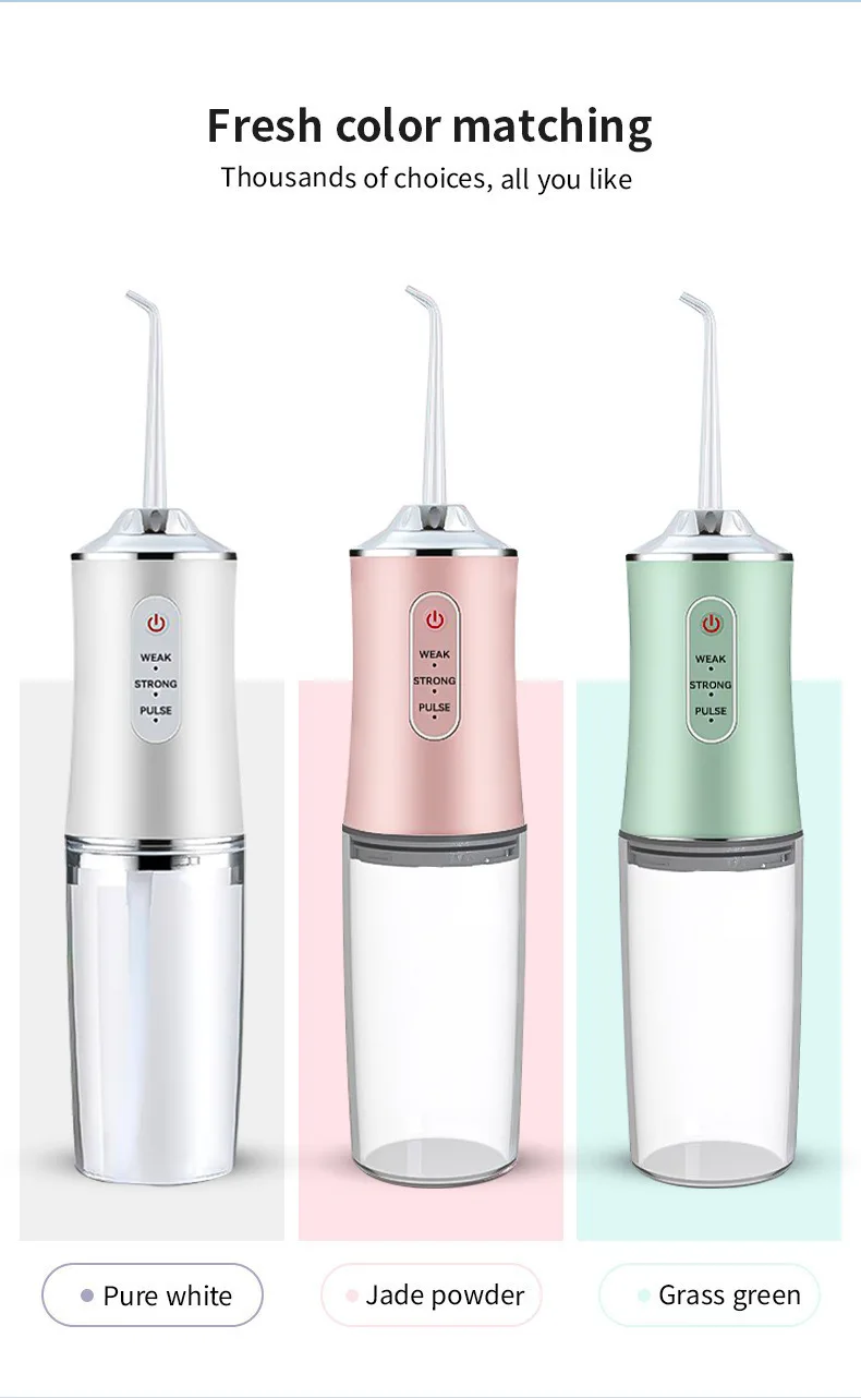 USB Portable Water Flosser 240ML Oral Irrigator with 4 Nozzles Dental Cleaning Jet Tool for Teeth Pick Mouth Oral Cleaning Agent