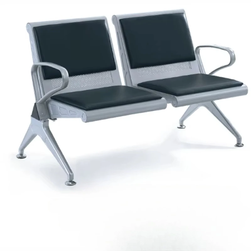 Modern 3-Person Solid Wood Airport Hospital Car Station Waiting Chair Outdoor 4-People Row Chair with PU Material for School Use