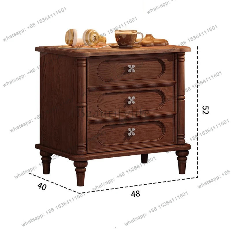 Elegant Aesthetic Bedside Table With Lock Classic Premium Italian Nightstands Modern Kawaii Mesitas De Noche Bedroom Furniture