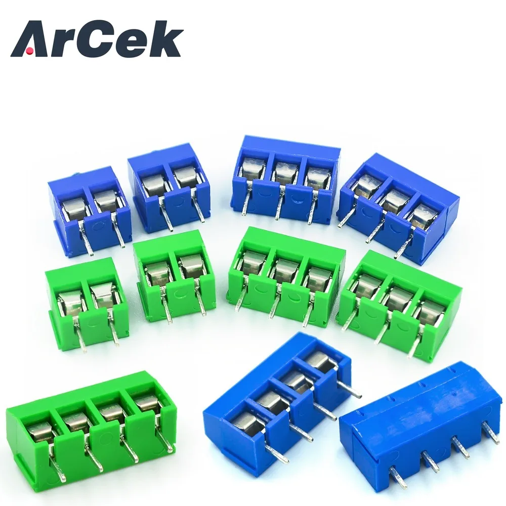 10pcs KF301 5.08-301-2P 301-2P 2 Pin 3P/4P 3Pin/4Pin Screw Terminal Block Connector 5mm Pitch