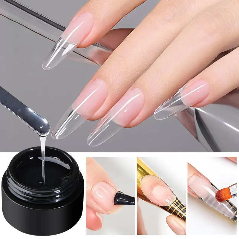 Nude Pink White Quick Extension Gel Nail Polish Construct UV Hard Gel Semi Permanent Acrylic Extension Nail Art Varnish Nail DIY