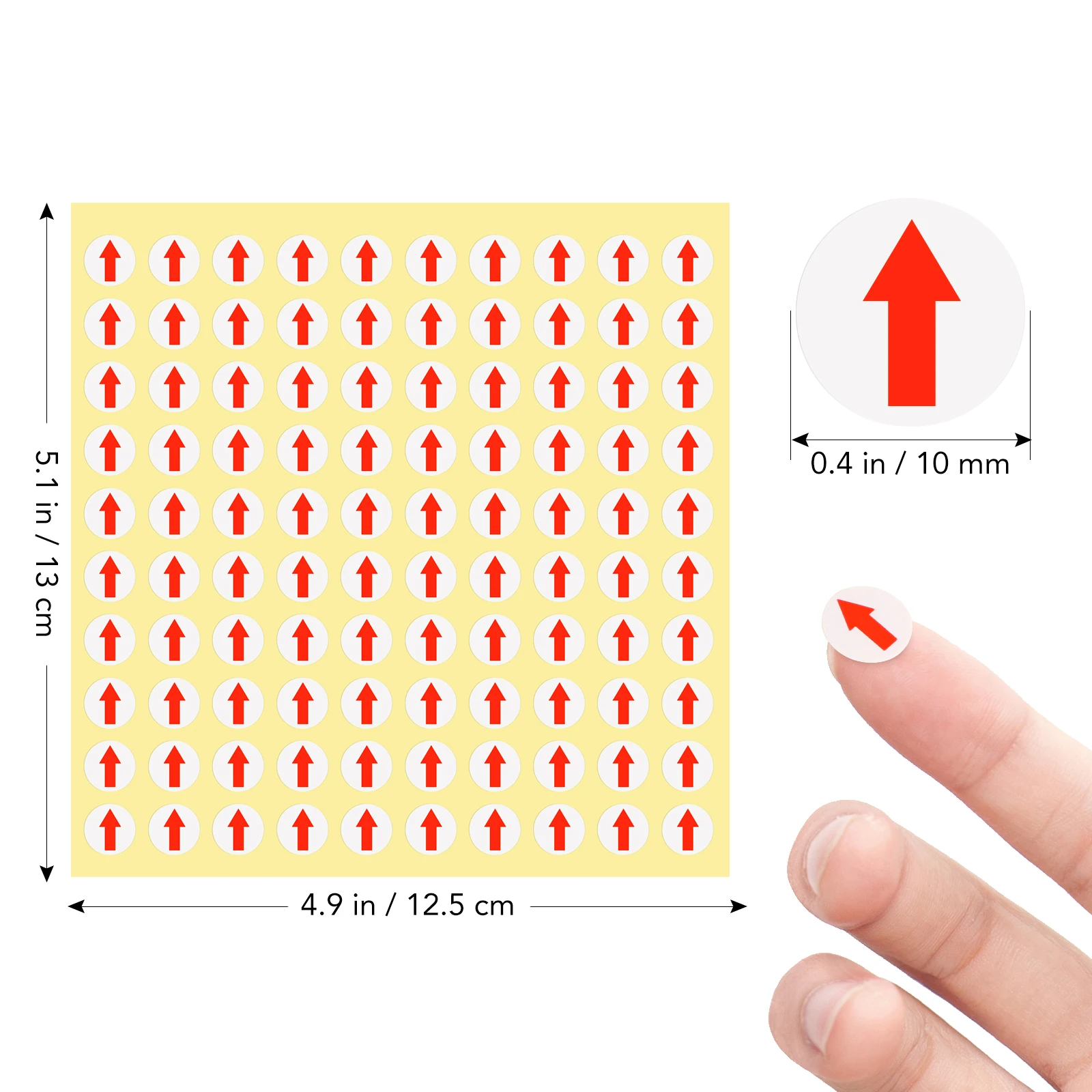 

6400pcs Red Arrow Labels Defect Indicators Circle Stickers Adhesive Paper for Factory Office Home Use Folder Tag Solutions