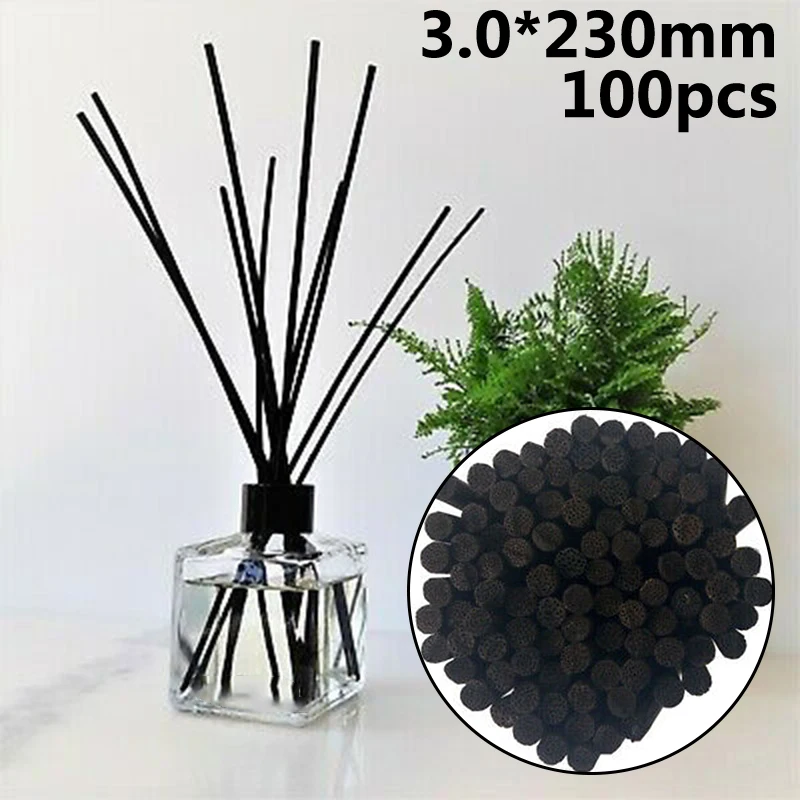 100pcs Bathroom Natural Rattan Fireless Reed Diffusers Fragrance Aroma Replacement Wood Sticks 3x230mm Living Room Home Decor