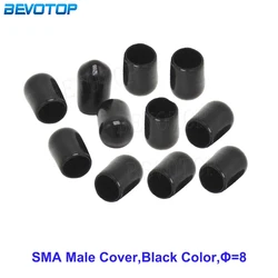 Zwarte Sma Mannelijke Rubberen Hoezen Stofkap Φ = 8Mm Voor Sma Connectoren Plastic Afdekkingen Stofkap Mannelijke/Vrouwelijke Connector