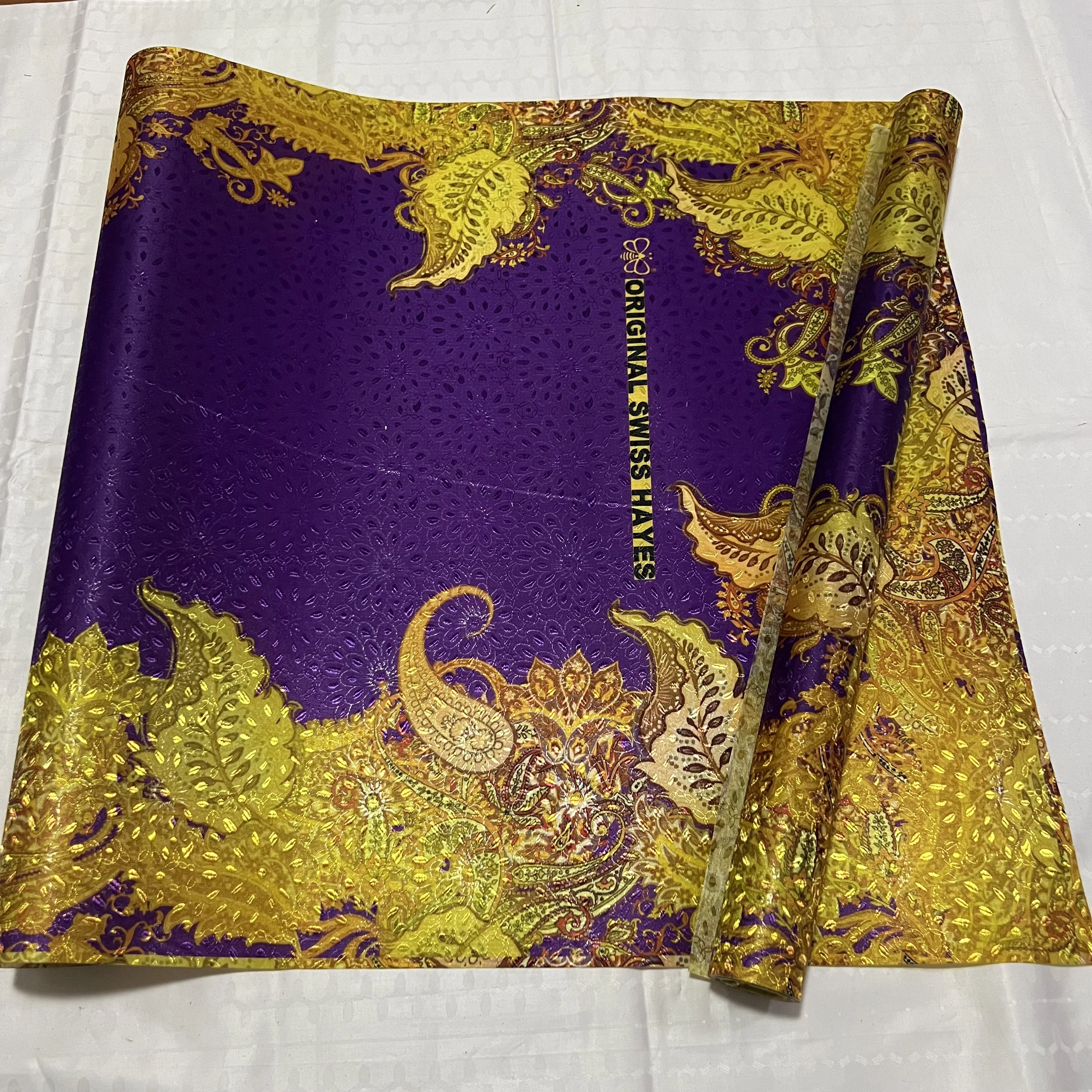 

2Pcs/Set Fashionable 3D Embroidered Sego Gele Hayes Headtie Wrapper High-Quality Print Women's Wedding