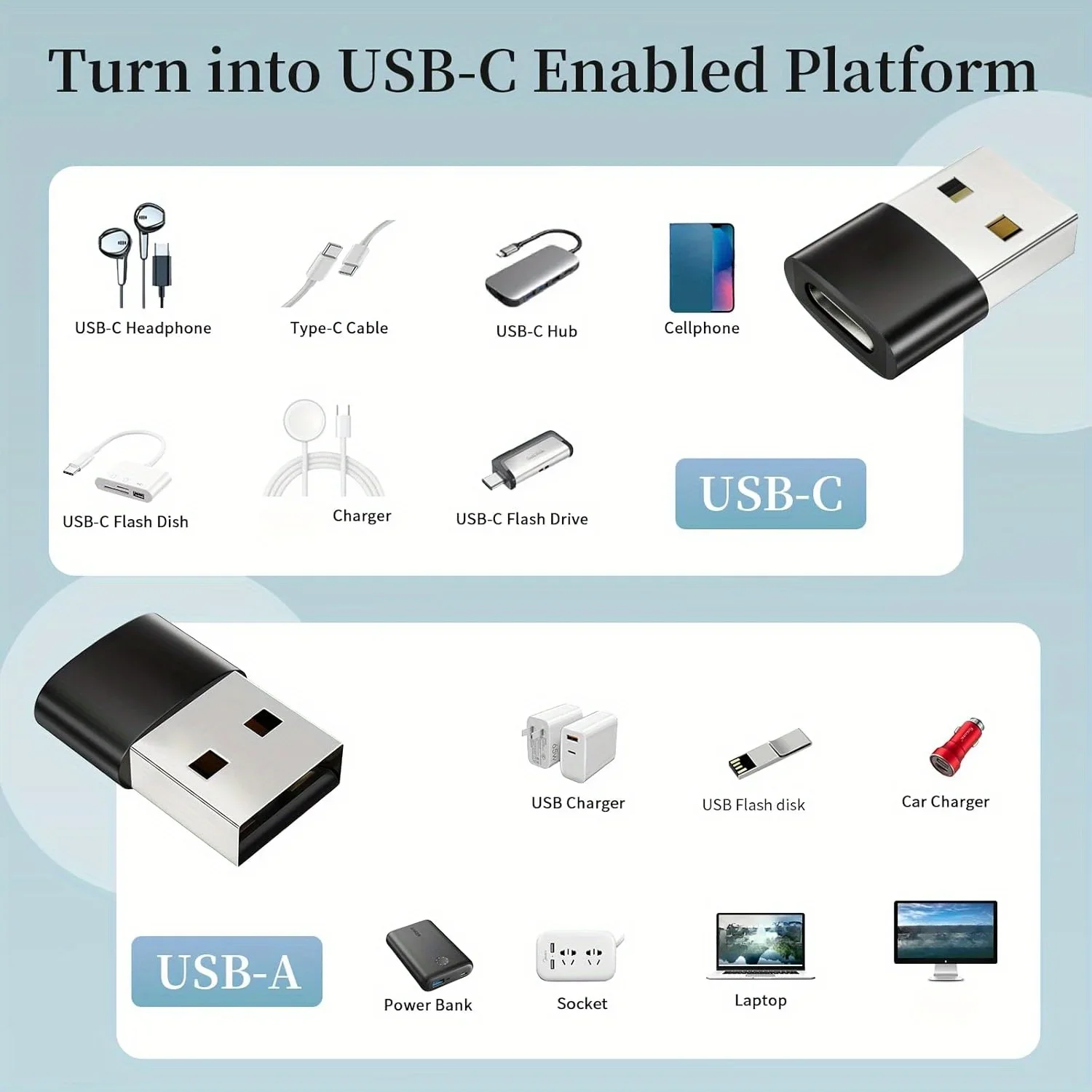 Mini Type-C to USB Adapter, Type-C USB to SD, Micro SD, TF Card Reader, Memory Card, suitable for Samsung, Huawei Type-C devices view 6